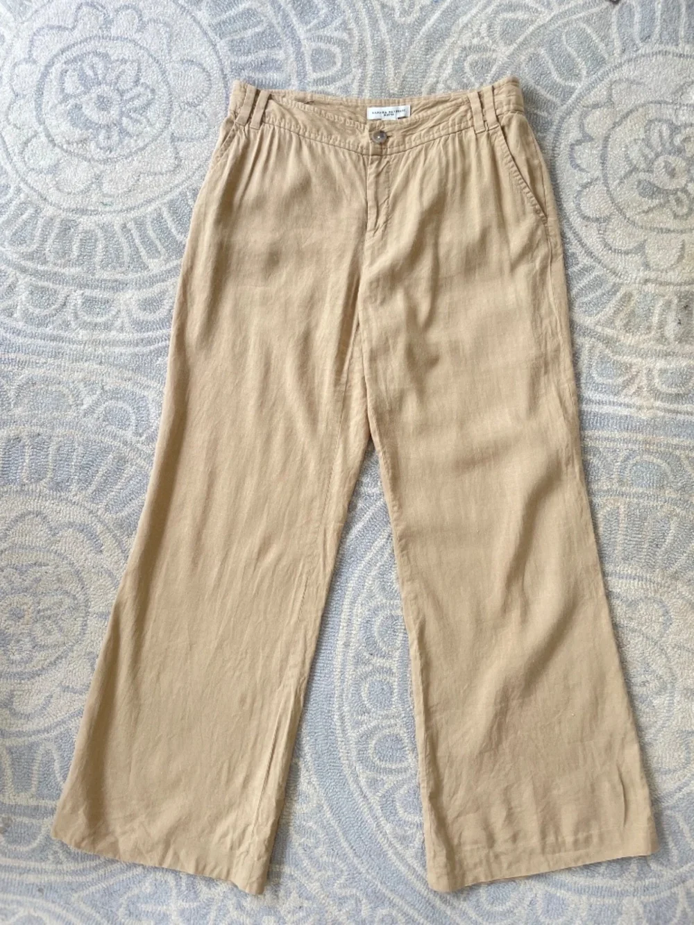 Banana Republic Neutral Linen Blend Pants 6 Y2K